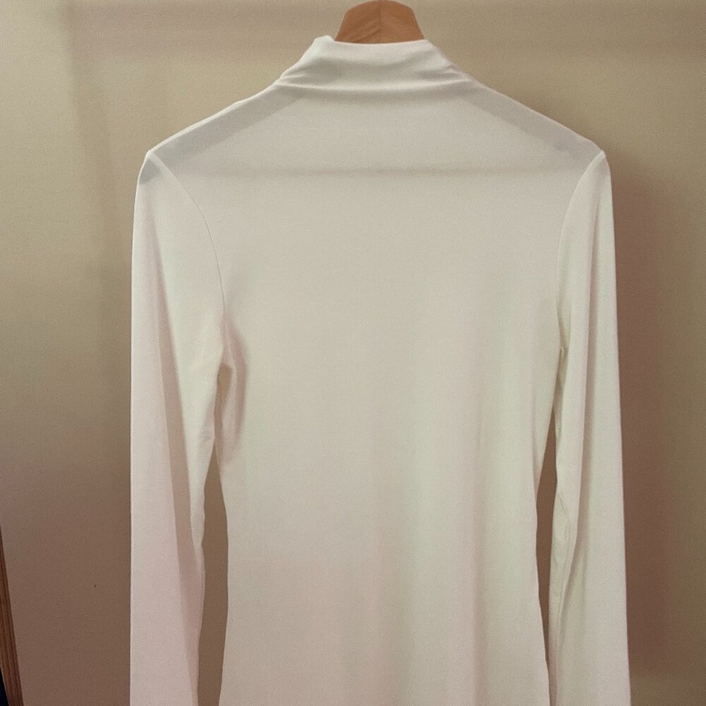Halogen Sheer White Turtle Neck